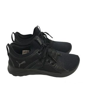 PUMA Softride Sophia Womens Sneakers Size 7.5 Black Logo Lace Up Cushioned